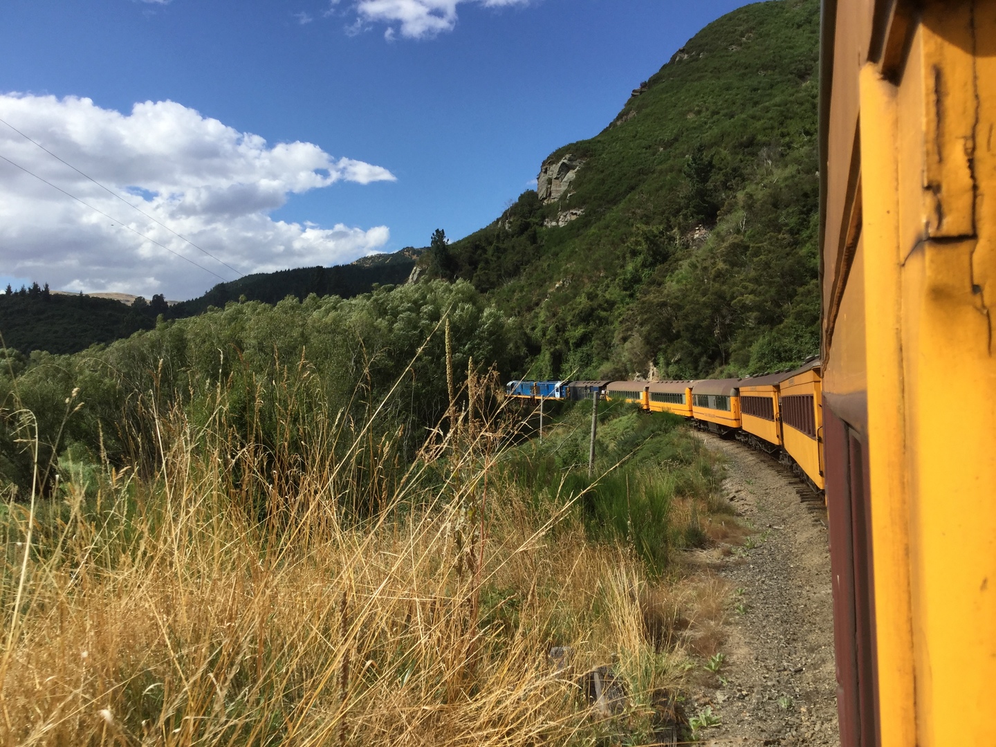 ダニーデン観光の一つに観光列車に乗車しました。集合から解散まで約5時間位でしたが、絶景続きで、あっという間の往復でした。ホテルチェックイン前に午後出発コースに参加しましたが、大きなスーツケースを駅内のツアーカウンターで預かってくれたので、駅内を観光できたので良かった。おすすめします。